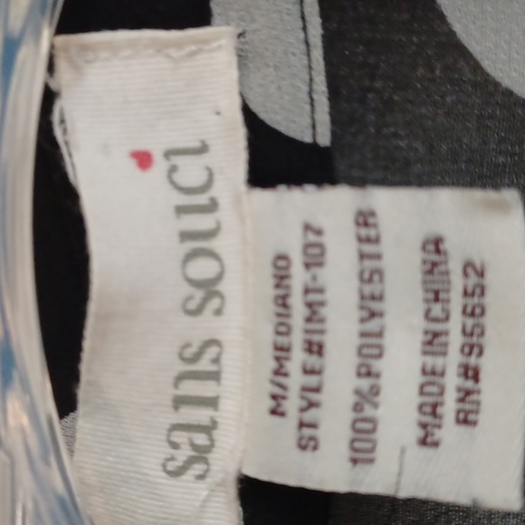 Sans Souci, Womens black and white polka dot sheer blouse. SZ. M - Picture 2 of 6